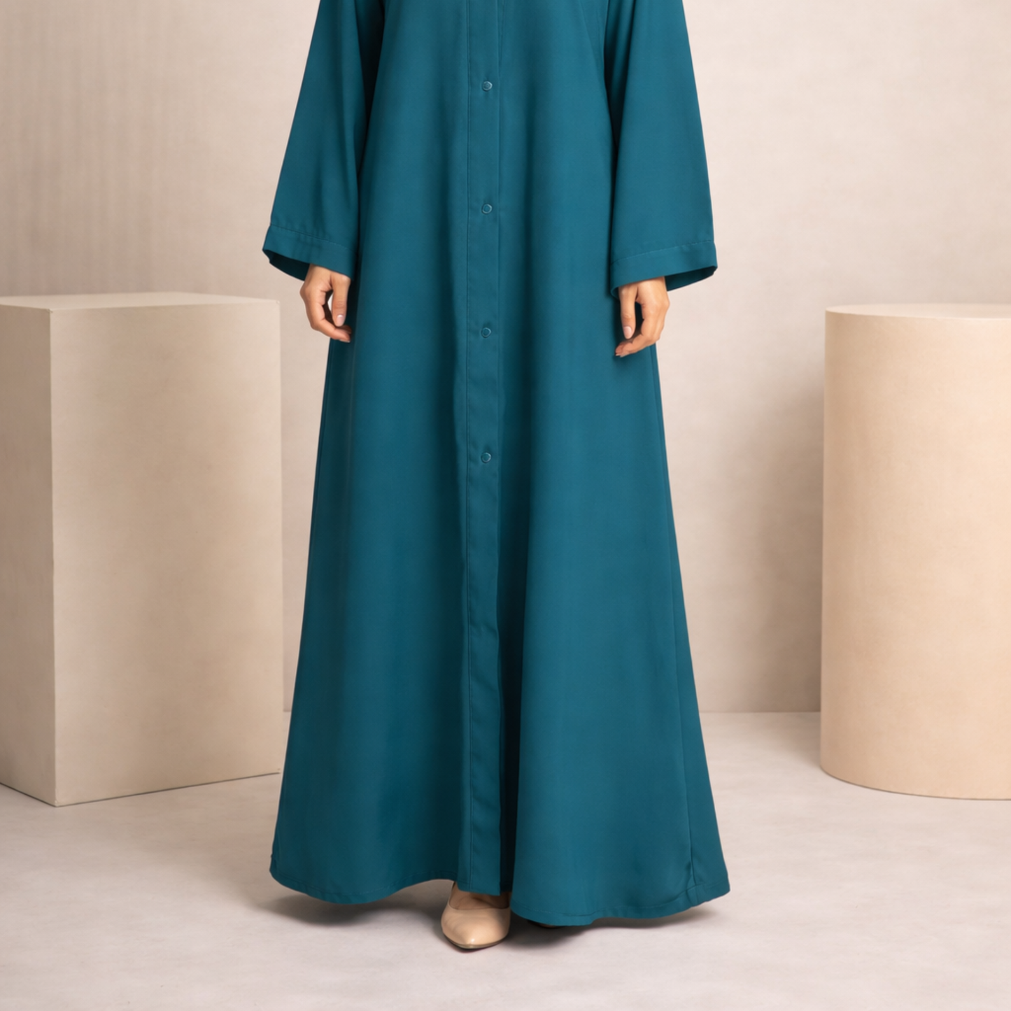 Plain Abaya - Peacock Green