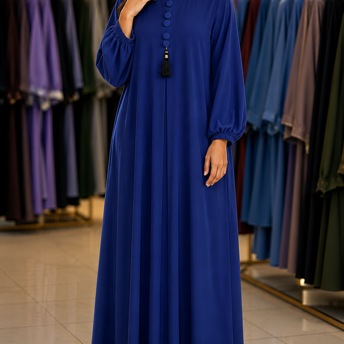Maxi tasal Abaya - Lavender Blue