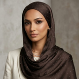 Silk Stone Hijab - Chocolate