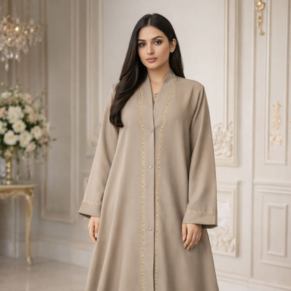 Fancy Abaya - Kahki