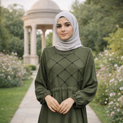 Fashion abaya - Olive Green