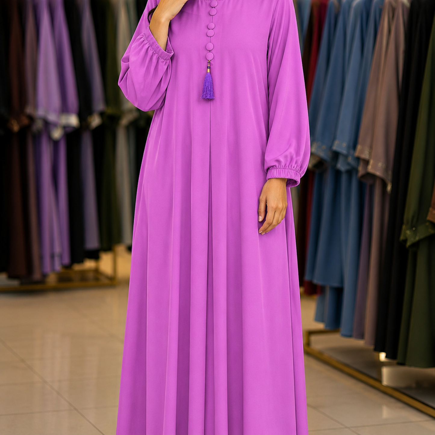 Maxi tasal Abaya - Zephyra Orchid