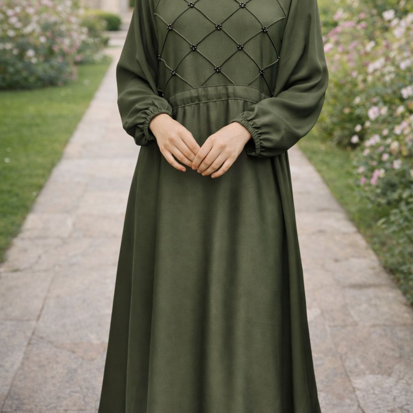 Fashion abaya - Olive Green