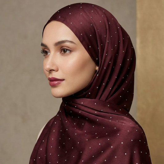 Silk Stone Hijab - Coffee Brown