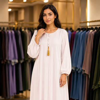 Maxi tasal Abaya - Pearl Blush