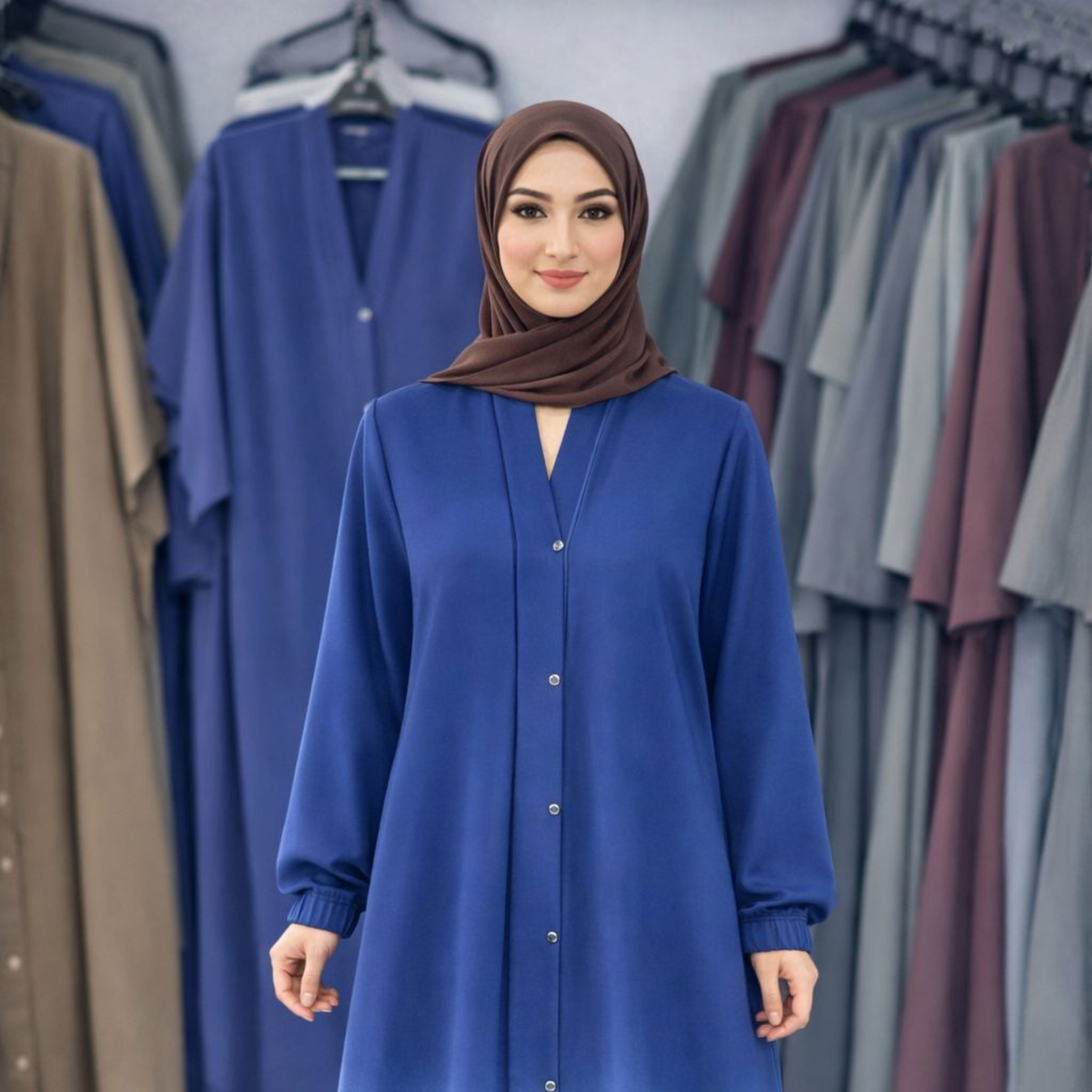 Tie and Die Abaya - White Shade