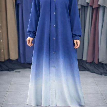 Tie and Die Abaya - White Shade
