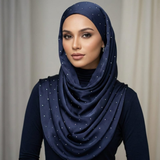 Silk Stone Hijab - Dark Blue