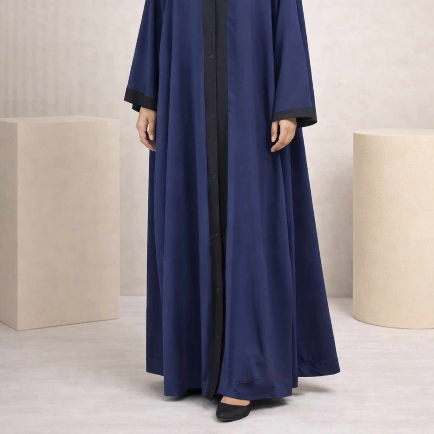 Elastic Open Front - Black-Blue