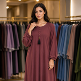 Maxi tasal Abaya - Light Mehroon