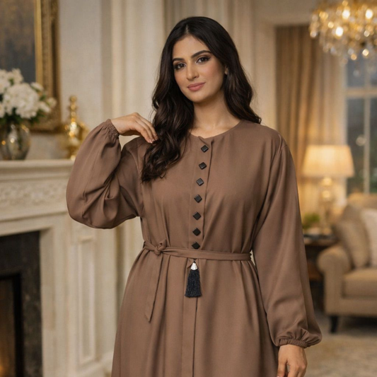 Belt Abaya - Dusty Mauve