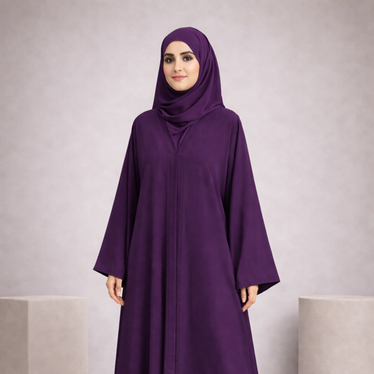 Tiktok Abaya - Dark Plum