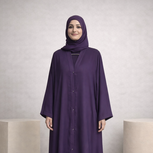 Plain Abaya - Purple