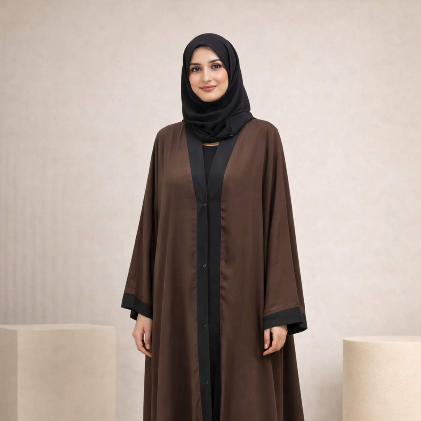Elastic Open Front - Black-Brown