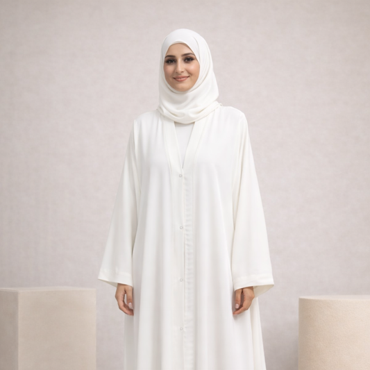Plain Abaya - White