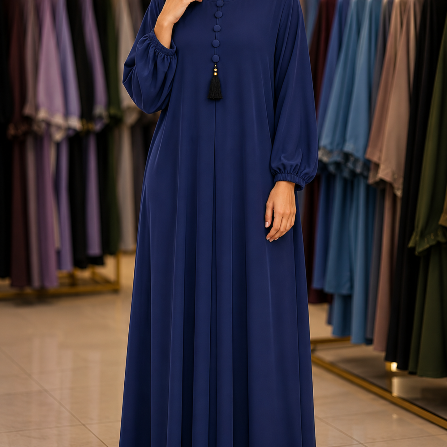 Maxi tasal Abaya - Dark Blue