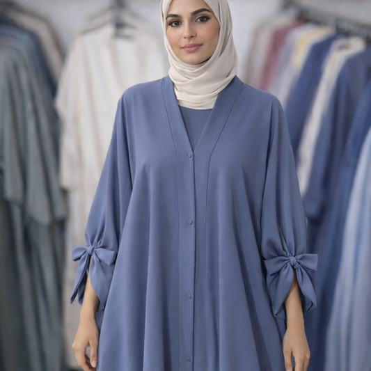 Tie Abaya - Blue Grey