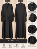 Dubai Patta Maxi Style | Plain Black Abaya