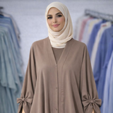 Tie Abaya - Mauve Gray