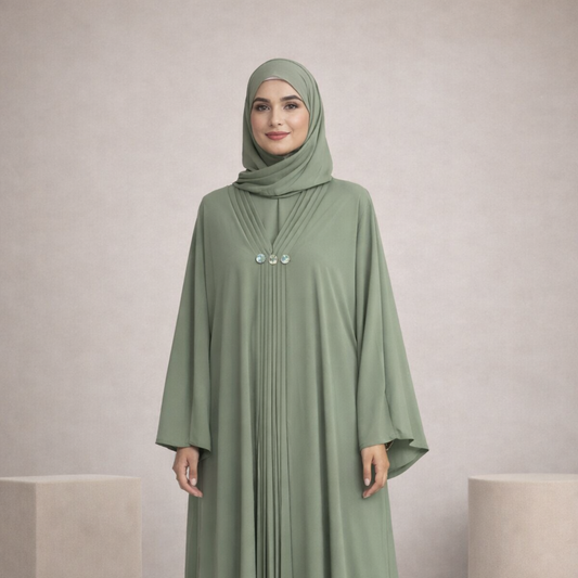 Dubai Style Abaya - Sage Green