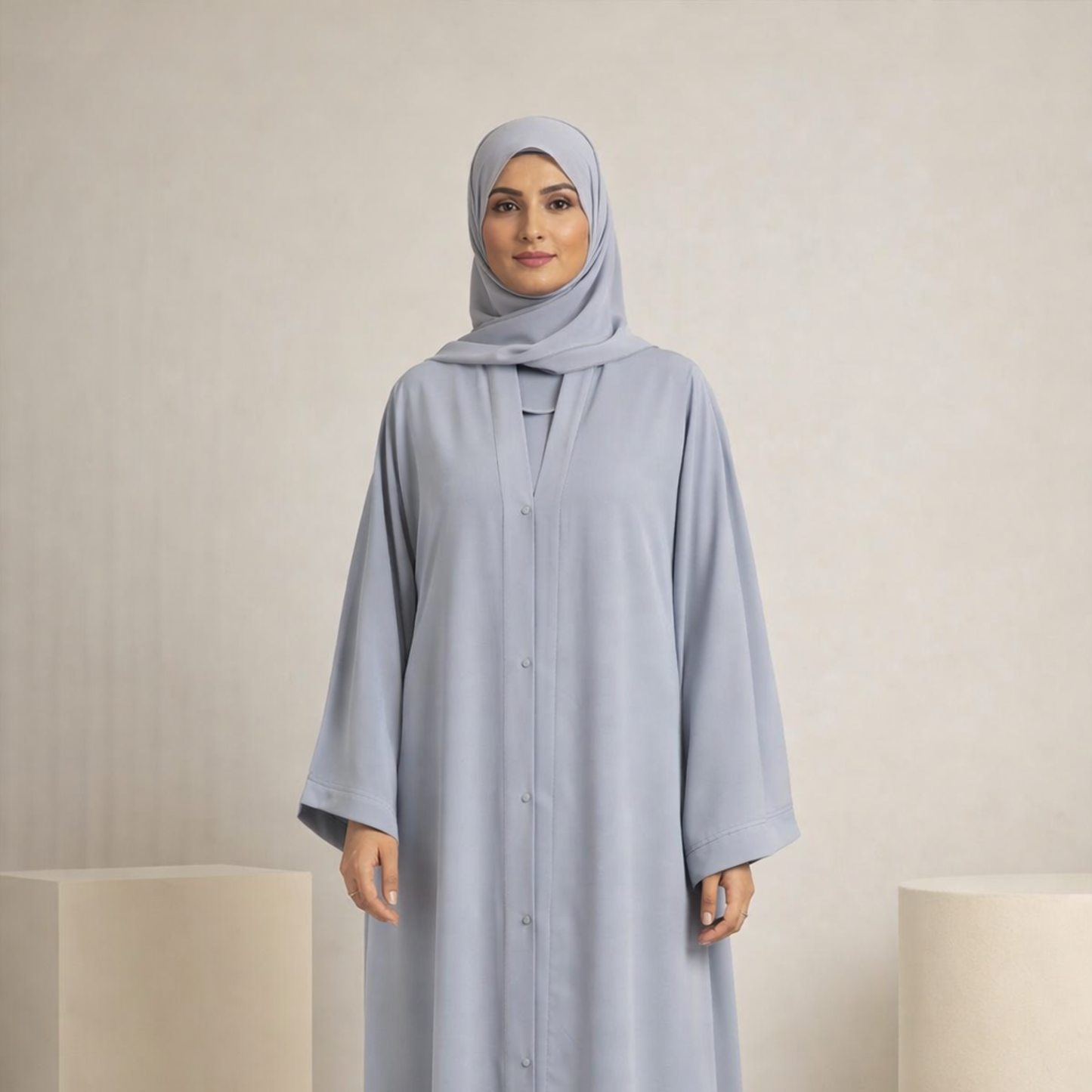 Plain Abaya - Swiss Blue