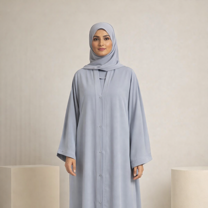 Plain Abaya - Swiss Blue