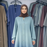 Tie and Die Abaya - Mint Green Shade