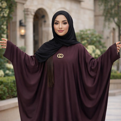 Butterfly Abaya - Deep Plum