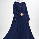 Big Flare Plain Abaya - Blue
