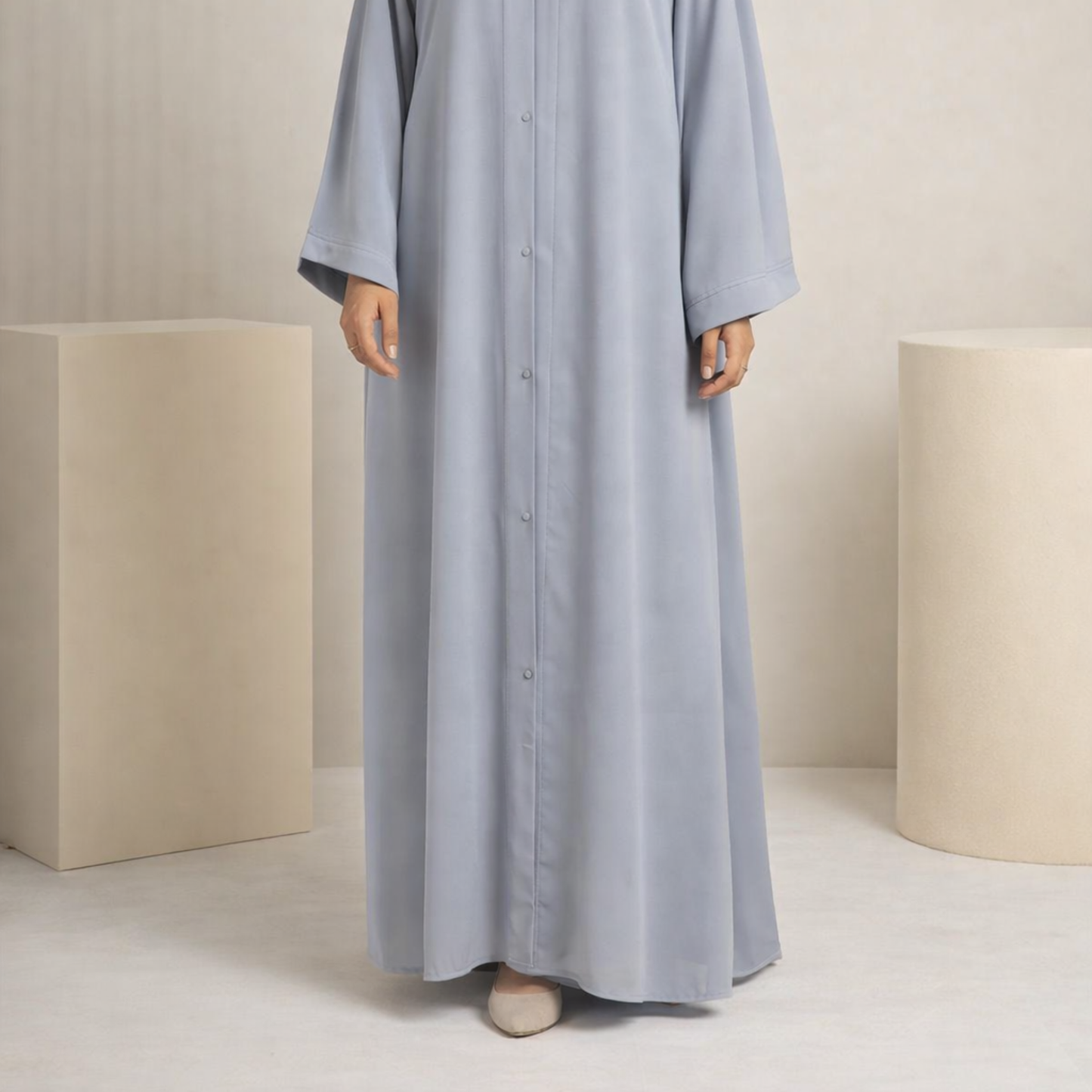 Plain Abaya - Swiss Blue