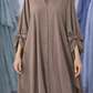 Tie Abaya - Mauve Gray