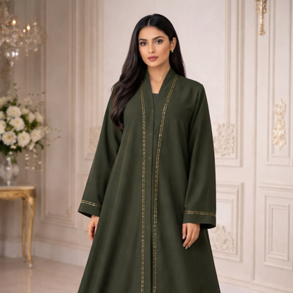 Fancy Abaya - Dark Olive