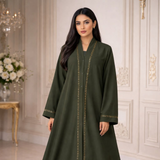 Fancy Abaya - Dark Olive