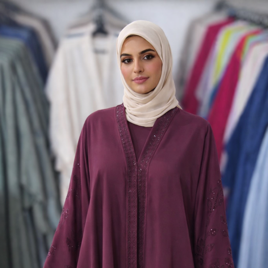 Fancy Abaya - Maroon