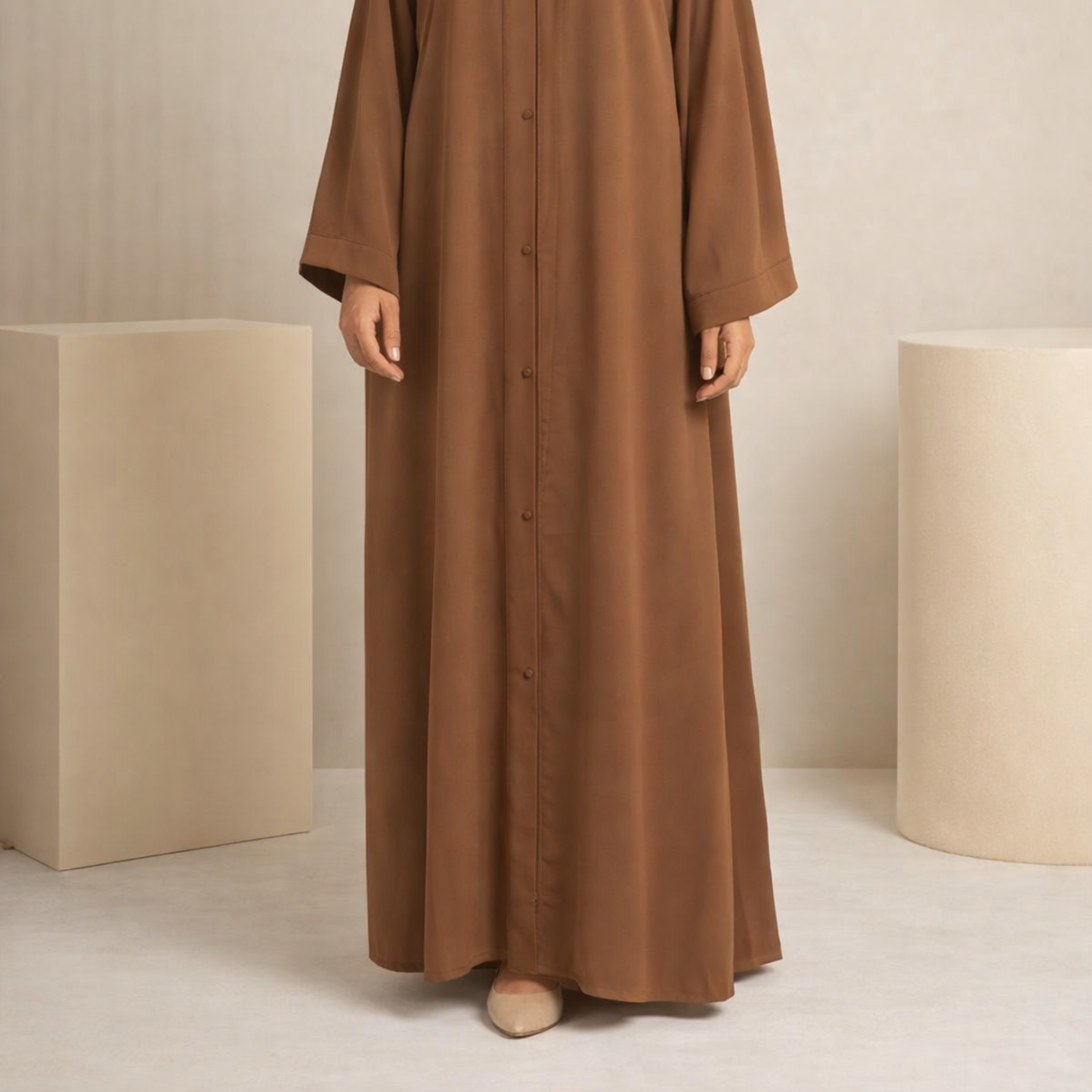 Plain Abaya - Brown