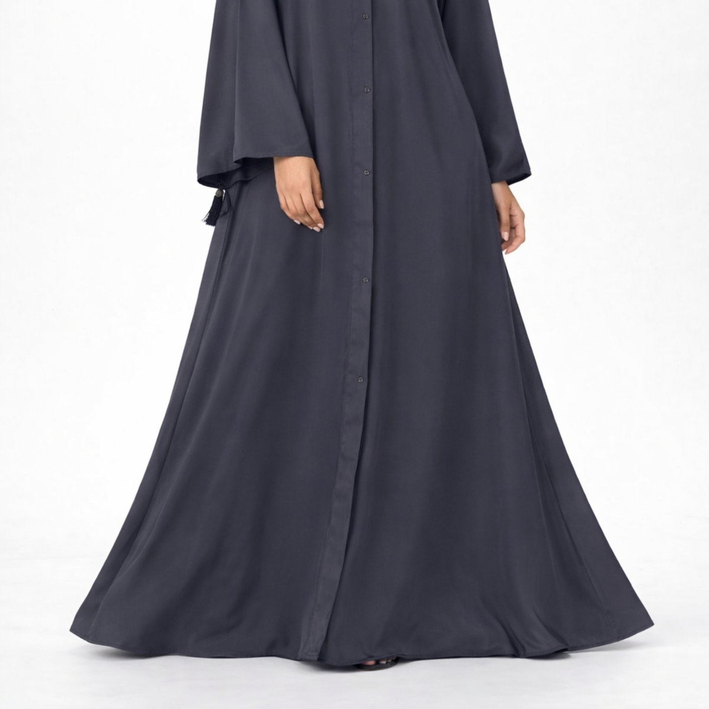 Big Flare Plain Abaya - Grey