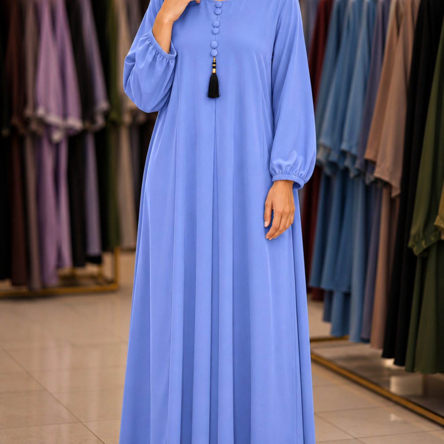 Maxi tasal Abaya - Periwinkle Blue