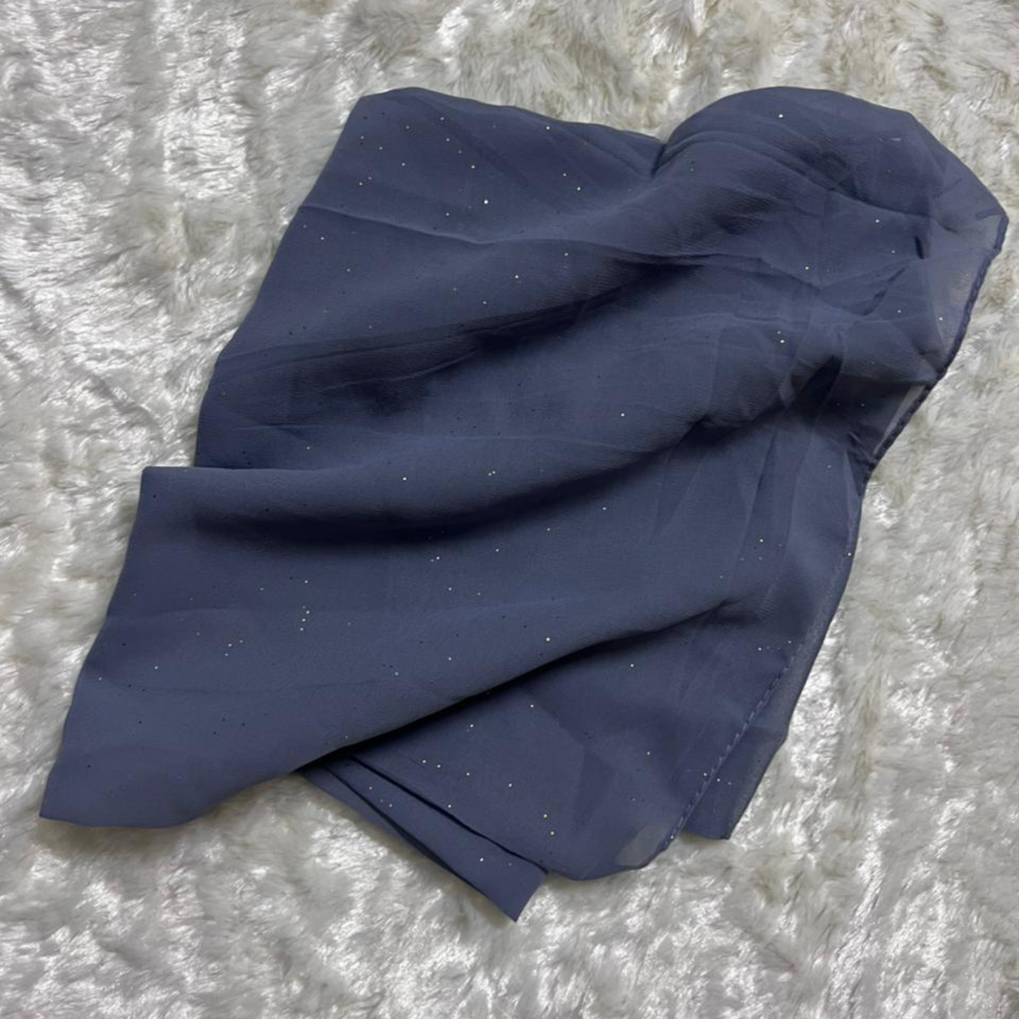 Glitter Chiffon Hijab – Dusty Blue