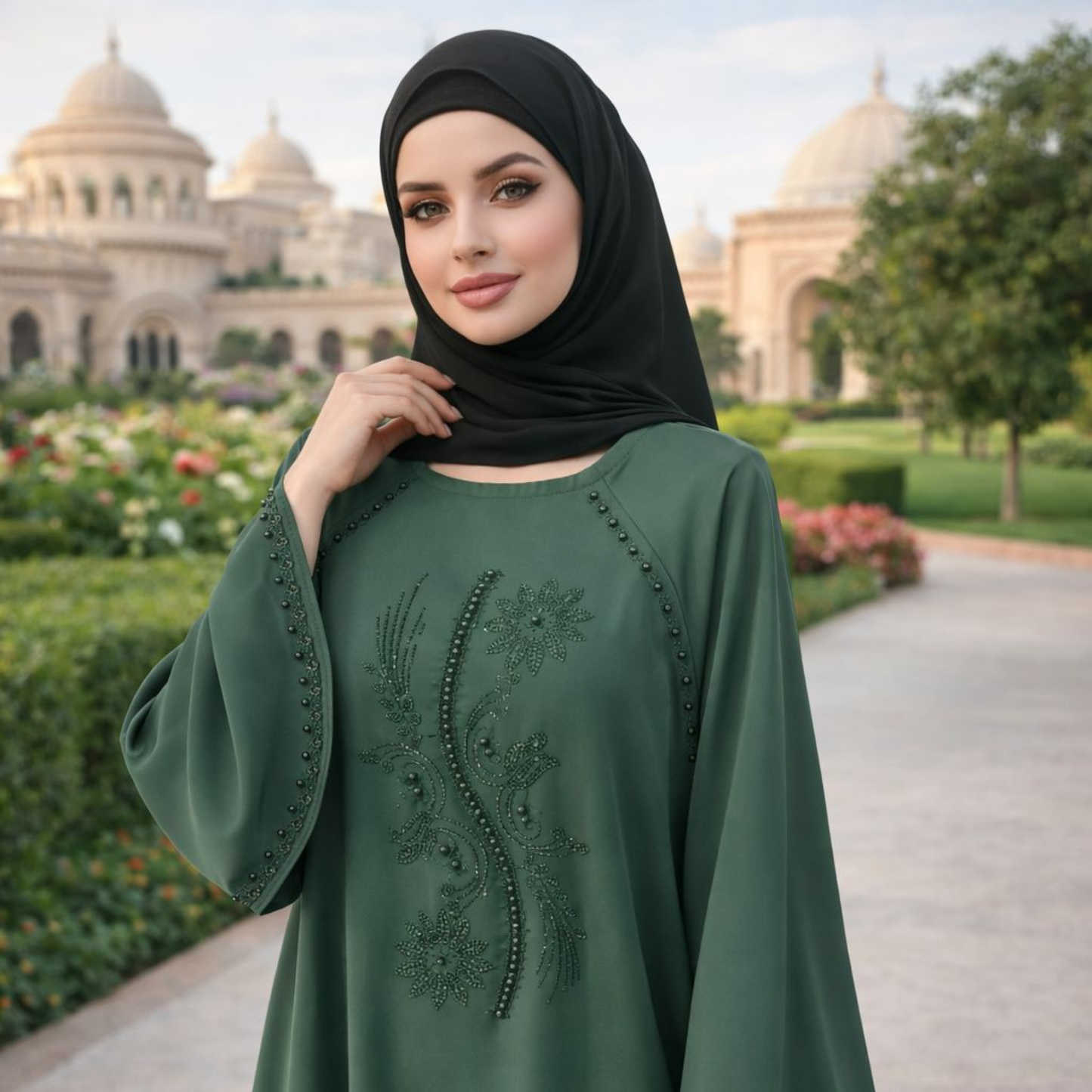 Chill design abaya - Green