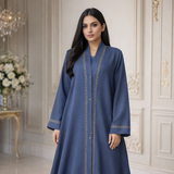 Fancy Abaya - Blue Gray