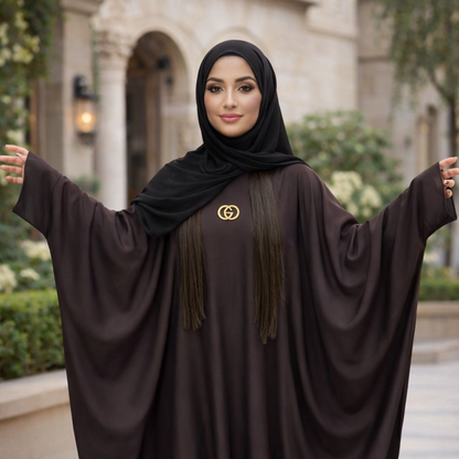 Butterfly Abaya - Coffee Brown