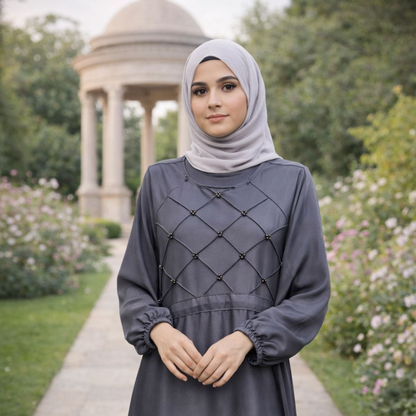Fashion abaya - Blue Gray