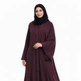 Big Flare Plain Abaya - Mehroon