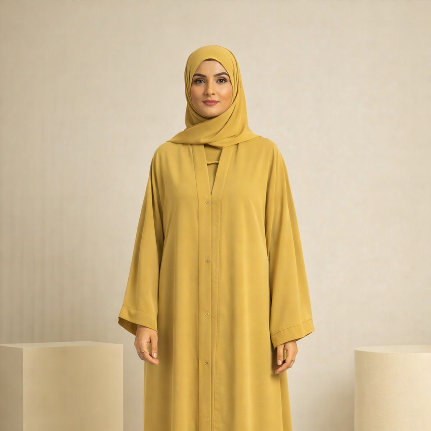 Plain Abaya - Yellow