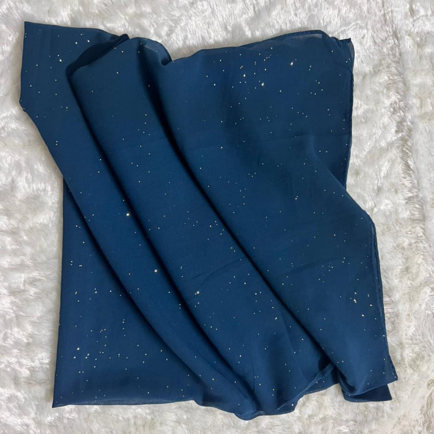 Glitter Chiffon Hijab – Teel Blue
