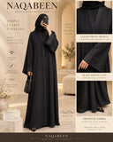 Hidden Button | Plain Black Abaya