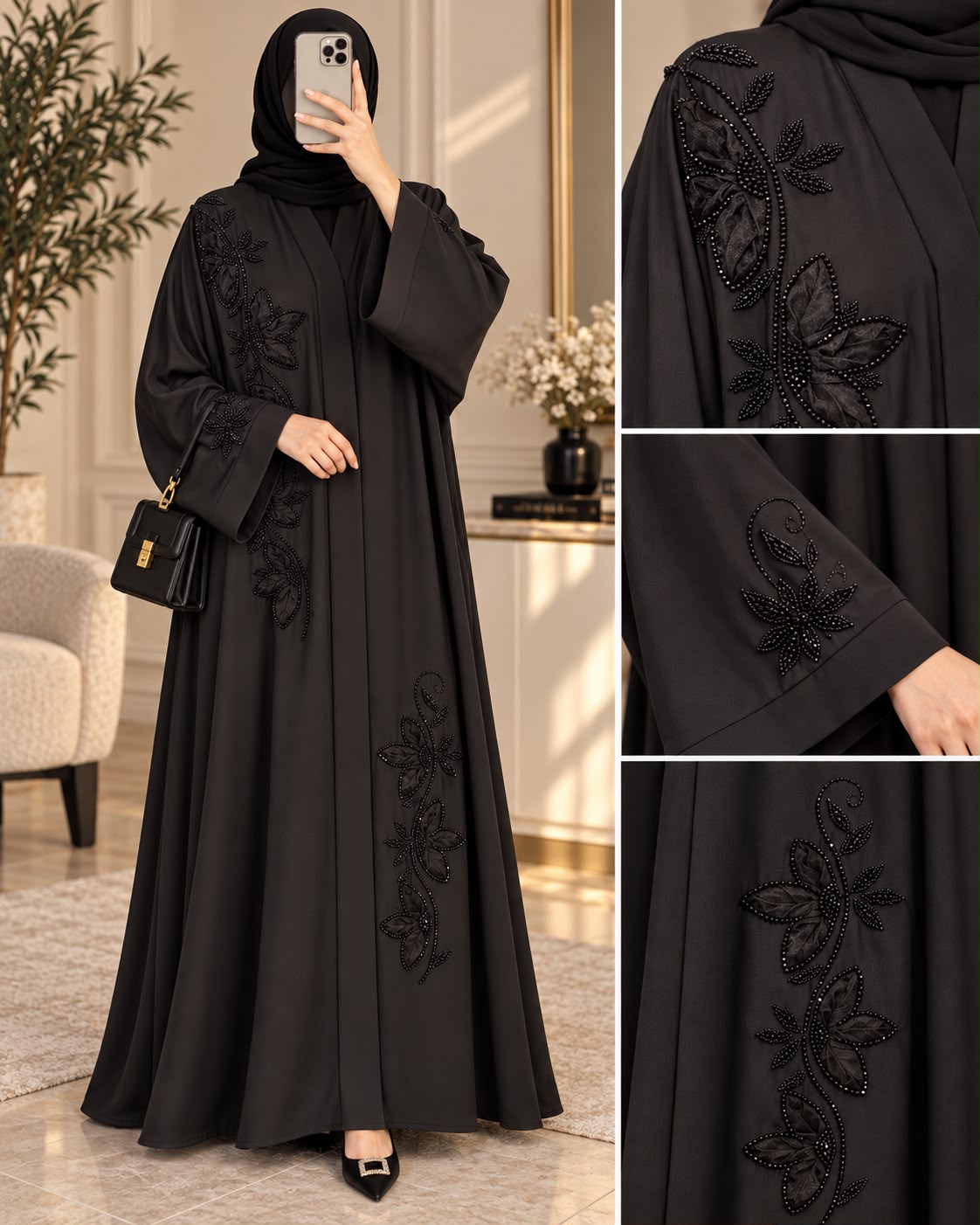 Cut Dana & Tissue Work Abaya
