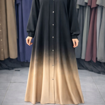 Tie and Die Abaya - Beige Shade