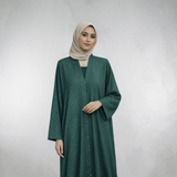 Print Abaya - Peacock Green