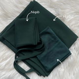 Hijab Niqab & Cap Set - Green